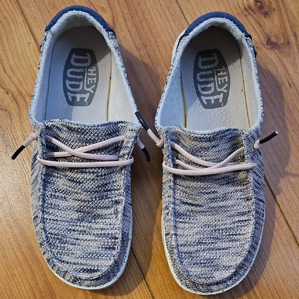 Hey Dude Women's Blue and Cream Flats